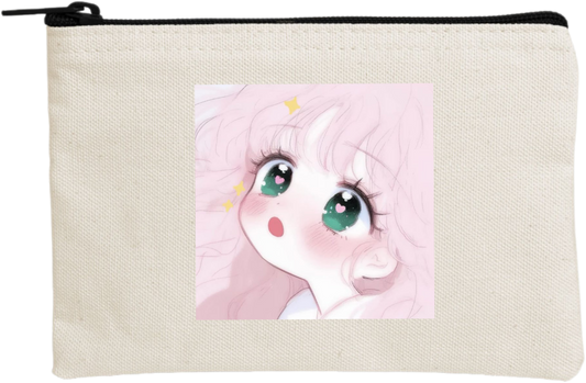 RANDOM ANIME GIRL wallet pencil case Beige 4
