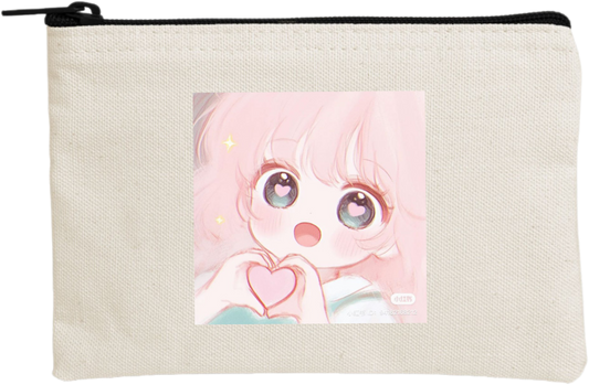 RANDOM ANIME GIRL wallet pencil case Beige 5