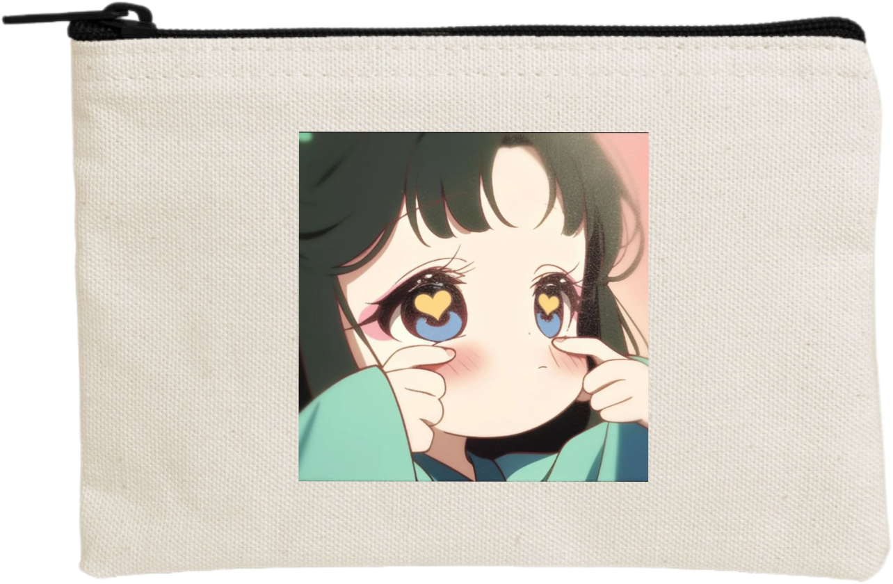 RANDOM ANIME GIRL wallet pencil case Beige 7