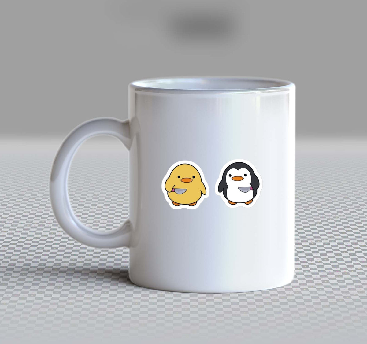 Duck with a Knife Mug White 77