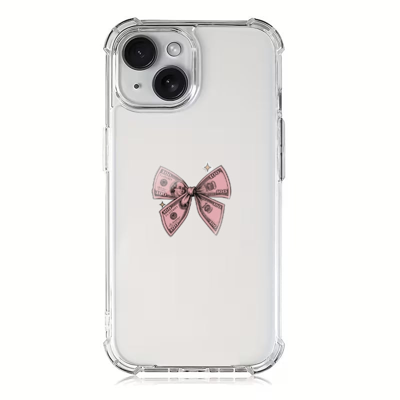 Phone / pad  acrylic stickers Pink Dollar Bow