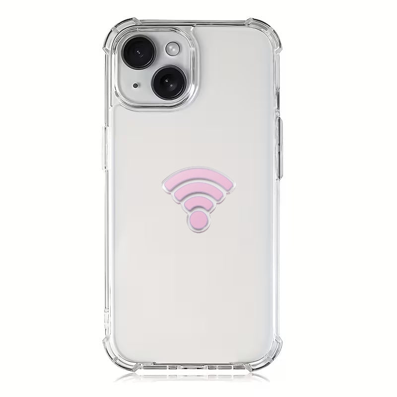 Phone / pad  acrylic stickers pink Wi-Fi