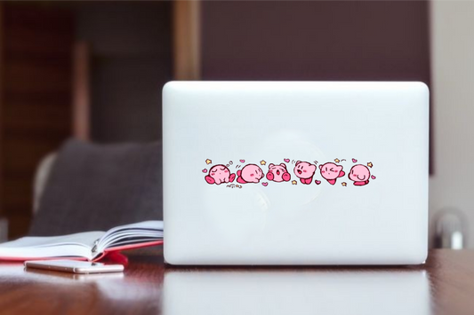 Kawaii Kirby Laptop Sticker, Cute Pink Anime Character Vinyl Decal for MacBook, Waterproof Aesthetic Decal for Water Bottle, Tablet, and Notebook 31