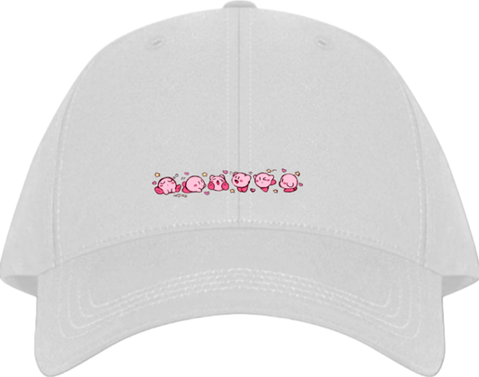 Cute Anime Kirby Baseball Cap, Kawaii Pink Character White Dad Hat, Adjustable Y2K Streetwear Sun Cap for Women and Men 31