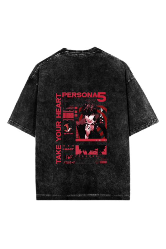 Persona 5 T-Shirt Oversized Washed Back 3