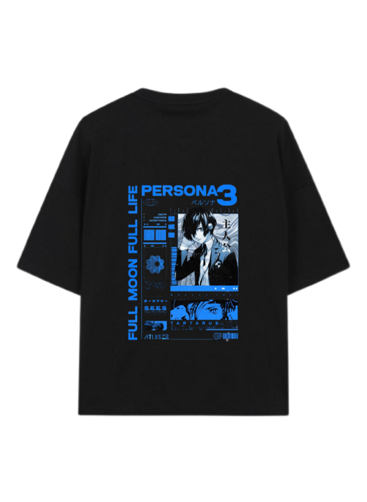 Persona 3 T-Shirt, Oversized Black Back 2