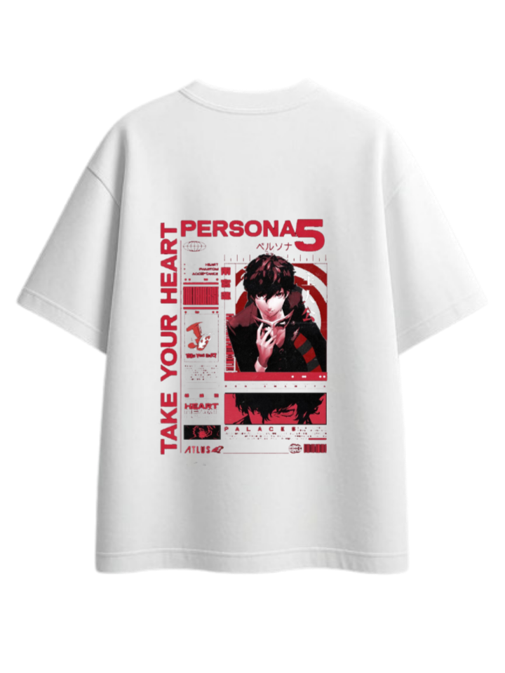 Persona 5 T-Shirt Oversized White Back 3
