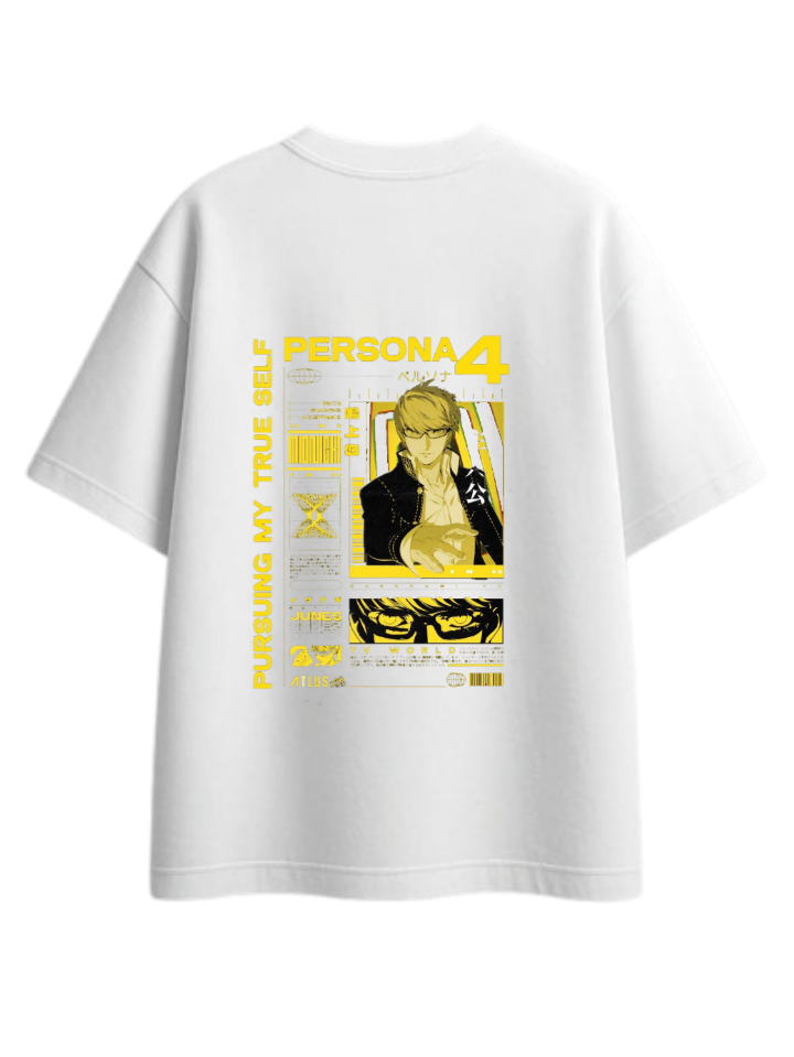 Persona 4 T-Shirt Oversized White Back 4