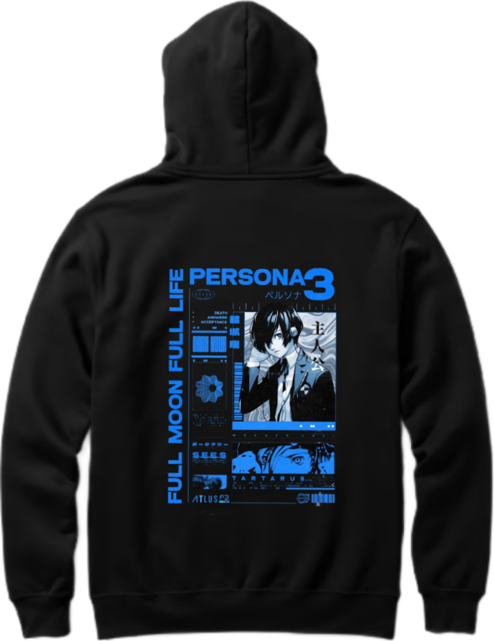 Persona 3 Hoodie Oversized black Back 2