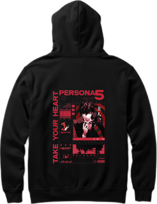 Persona 5 Hoodie Oversized black Back 3