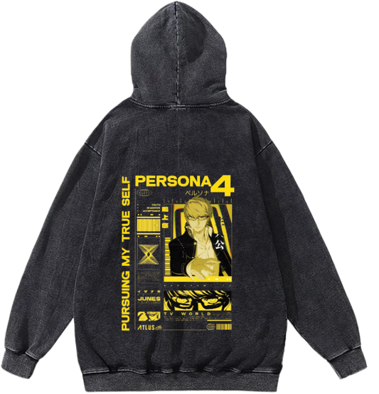 Persona 4 hoodie Over Size Washed Back 4