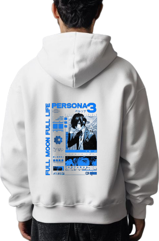 Persona 3 Hoodie Oversized White Back 2