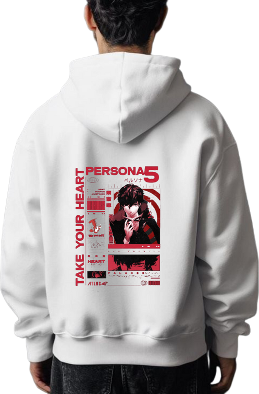 Persona 5 Hoodie Oversized White Back 3