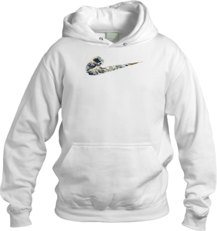 The Great Wave off Kanagawa Hoodie Oversized White