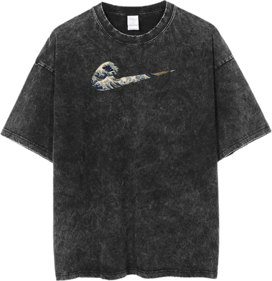 The Great Wave off Kanagawa T-Shirt Oversized Washed