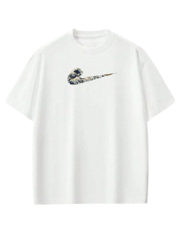 The Great Wave off Kanagawa T-Shirt Oversized White