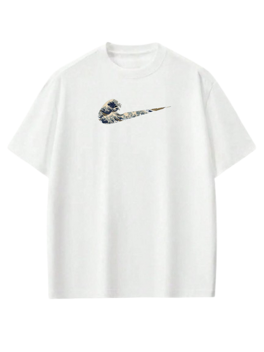 The Great Wave off Kanagawa T-Shirt Oversized White