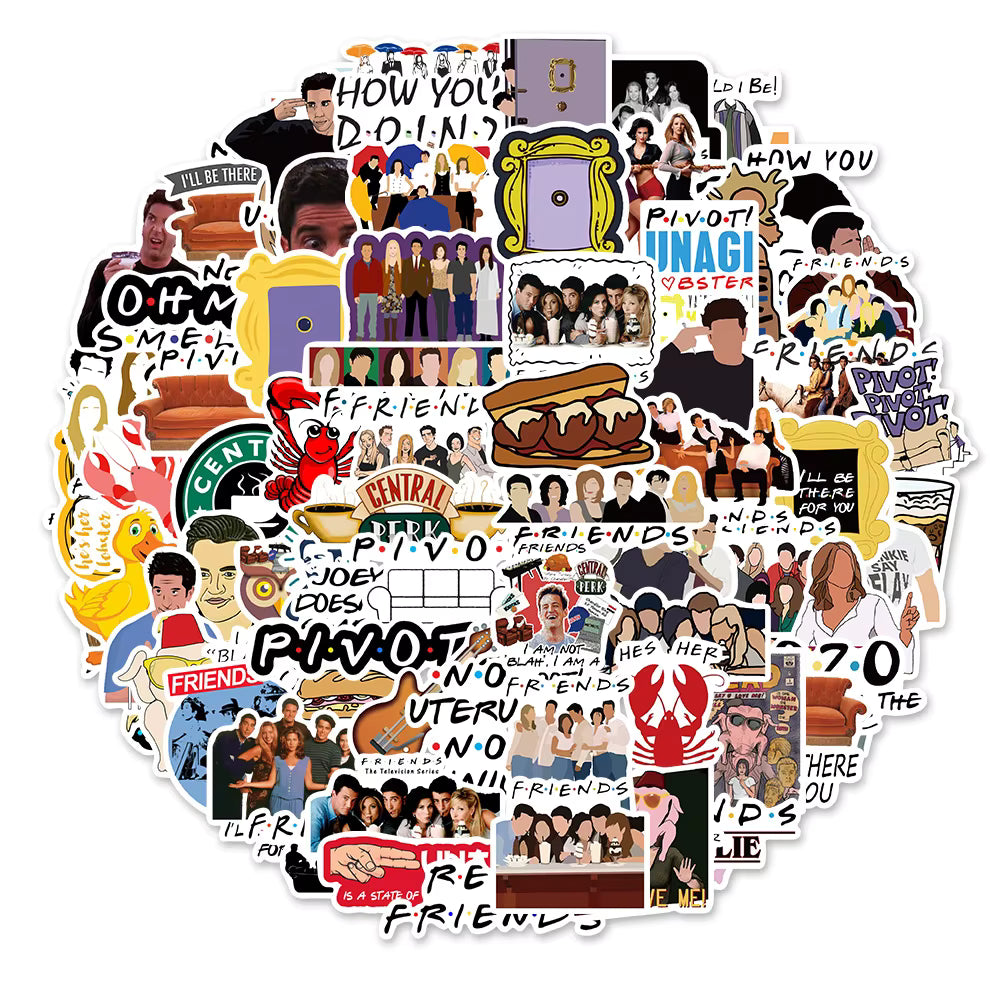 10/30/50/pcs Funny Friends Cartoon Stickers TV Series Graffiti Decals DIY Scrapbook Phone Suitcase Laptop Waterproof Sticker