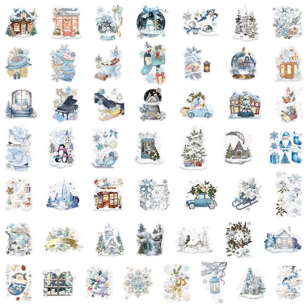 10/30/50/100pcs Cute ChristmasWinter Animal Snowman Stickers Cartoon Graffiti Decals for Motorcycle Helmet Laptop Sticker Decor