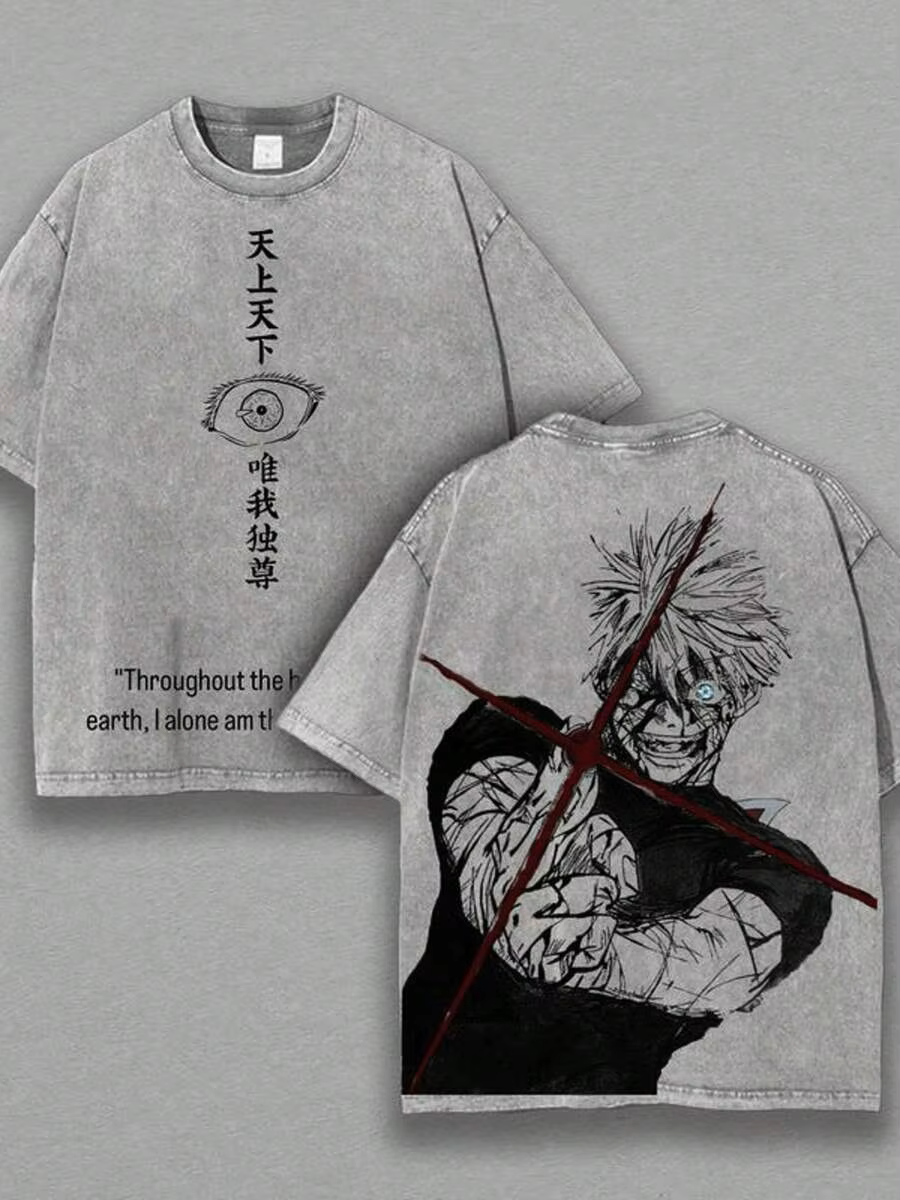 Jujutsu Kaisen t-shirt Over Size Washed Back 3