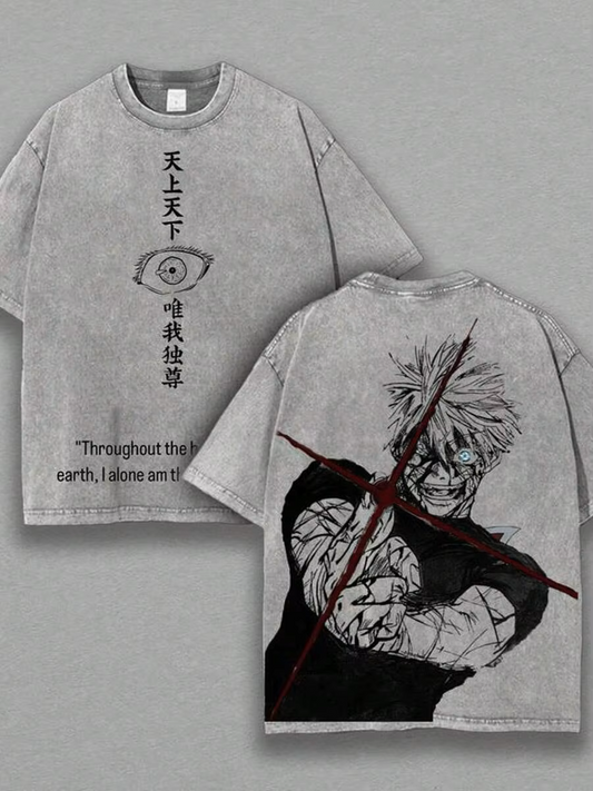 Jujutsu Kaisen t-shirt Over Size Washed Back 3