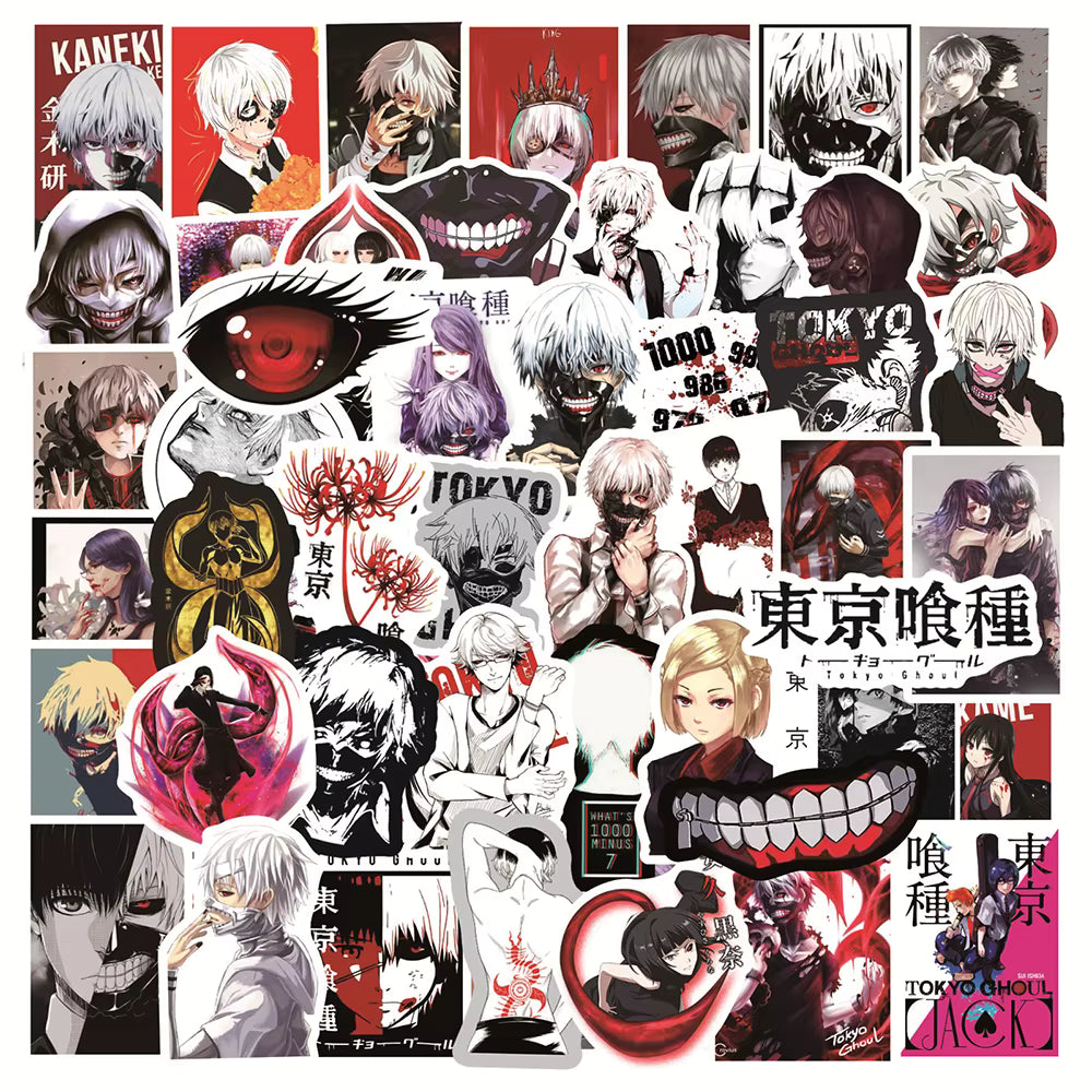 10/30/50pcs Tokyo Ghoul Anime Stickers Kaneki Ken Cartoon Sticker Toy DIY Motorcycle Luggage Phone Notebook Cool Graffiti Decals