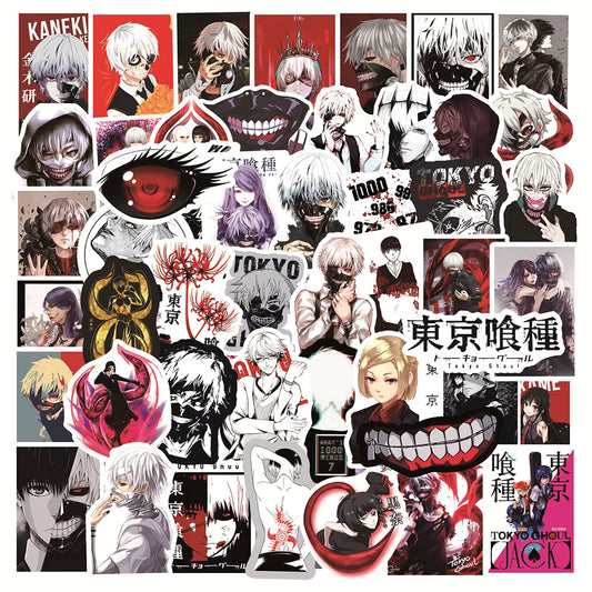 10/30/50pcs Tokyo Ghoul Anime Stickers Kaneki Ken Cartoon Sticker Toy DIY Motorcycle Luggage Phone Notebook Cool Graffiti Decals