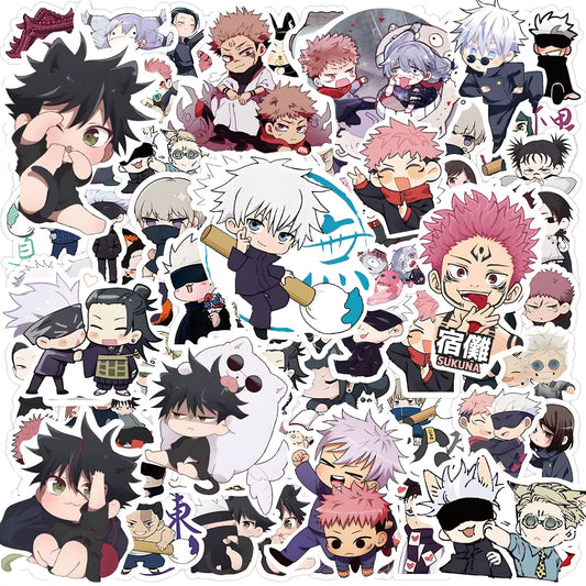10/30/50/pcs Kawaii Cartoon Jujutsu Kaisen Stickers Cute Itadori Yuji Satoru Gojo Decal for Luggage Phone Diary Anime Sticker