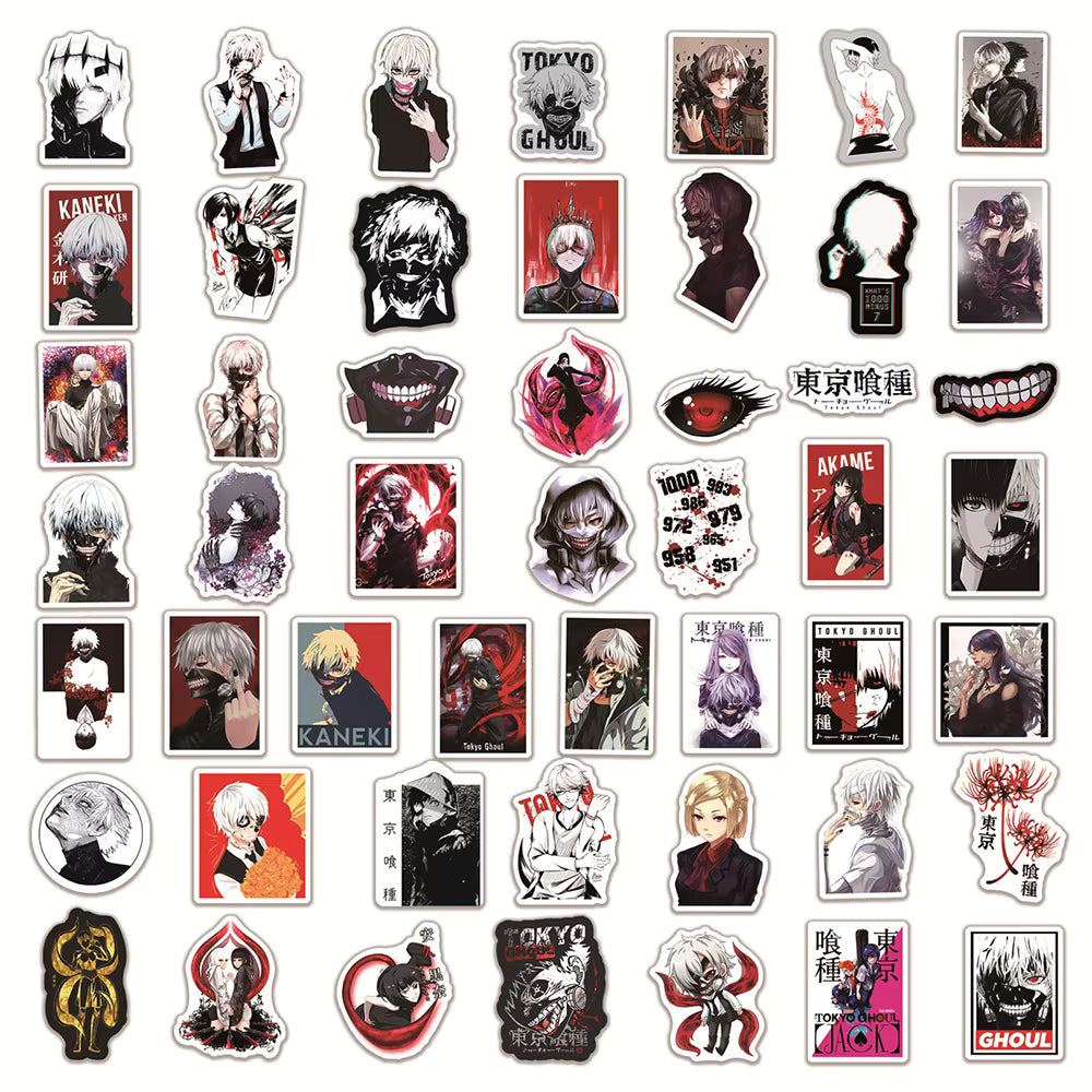 10/30/50pcs Tokyo Ghoul Anime Stickers Kaneki Ken Cartoon Sticker Toy DIY Motorcycle Luggage Phone Notebook Cool Graffiti Decals