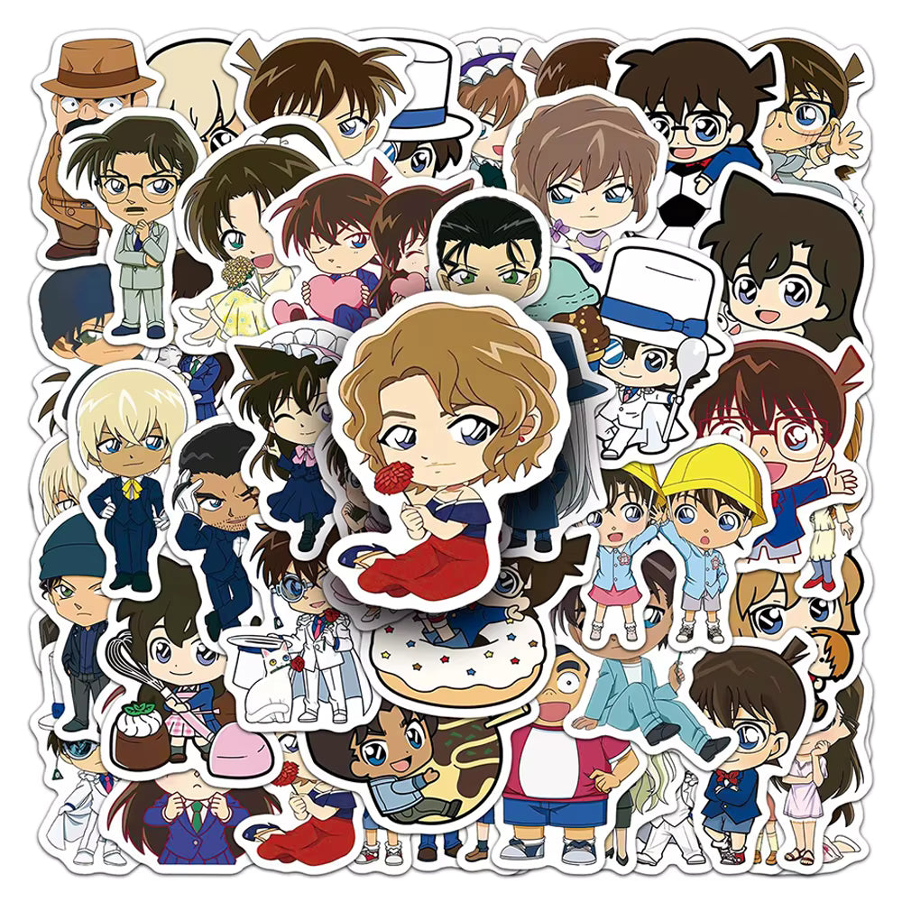 10/30/50pcs Q Version Anime Detective Conan Stickers Kawaii Graffiti Sticker Waterproof DIY Helmet Notebook Cute PVC Decals Pack