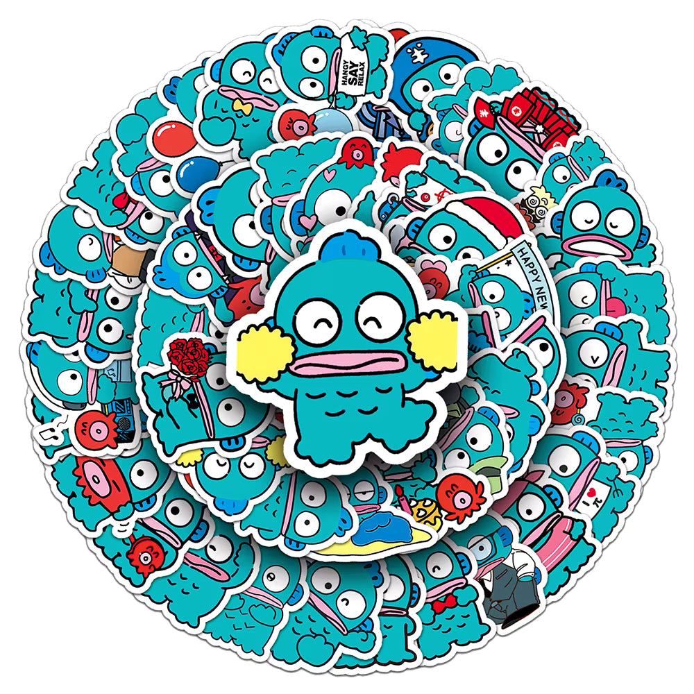 10/30/50pcs Sanrio Cartoon Ugly Fish Hangyodon Graffiti Stickers DIY Skateboard Luggage Phone Guitar Cute Decoration Sticker Toy