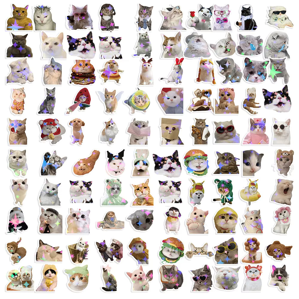 10/30/50/pcs Cute Funny Cat MEME Graffiti Stickers Kawaii Pet Kitten Decals Decoration DIY Luggage Motorcycle Laptop Sticker