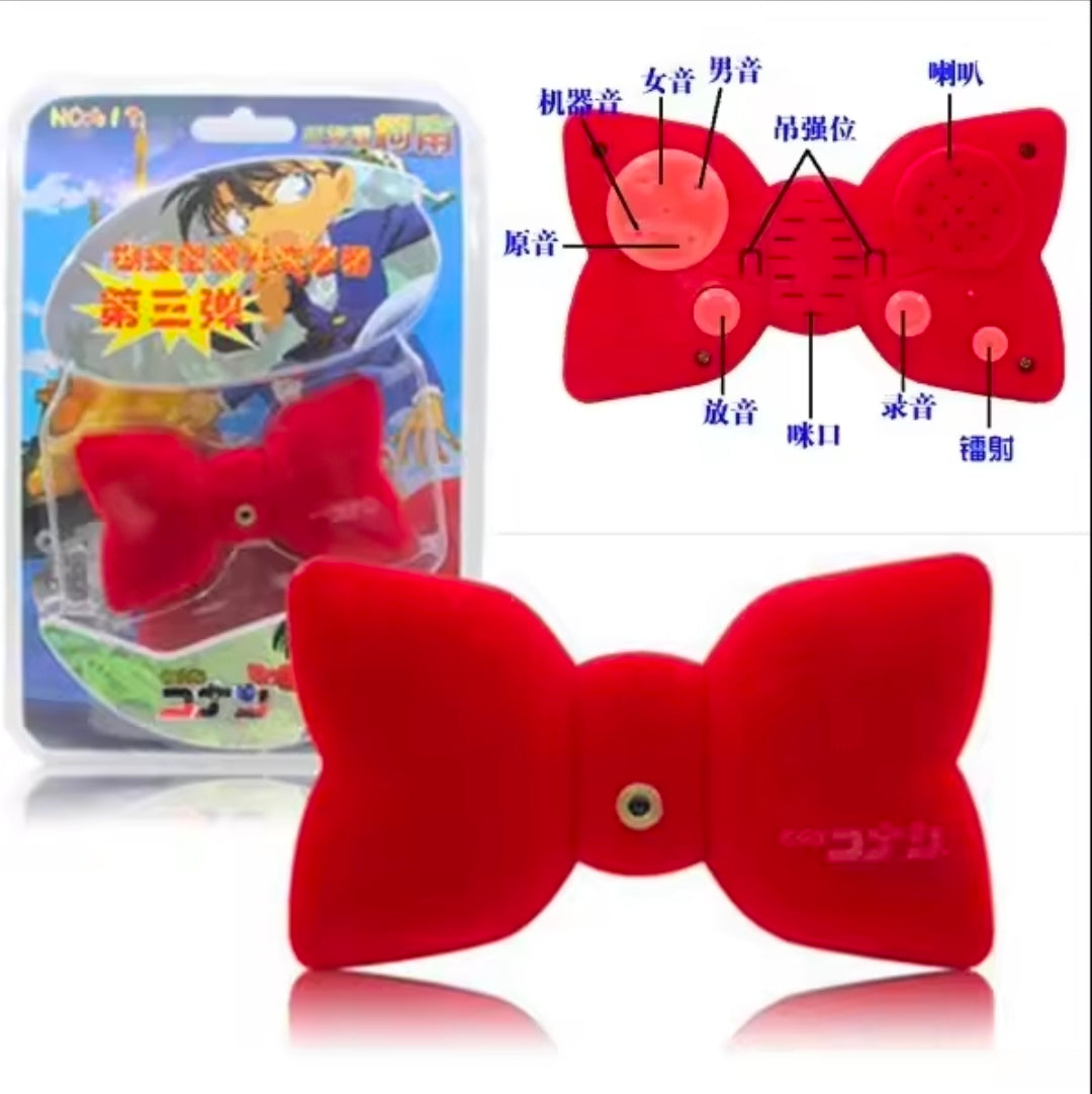 Anime Detective Conan Voice Changer Red Bowknot Portable Funny Cartoon Peripheral Voice Changer Model Birthday Gift Toy