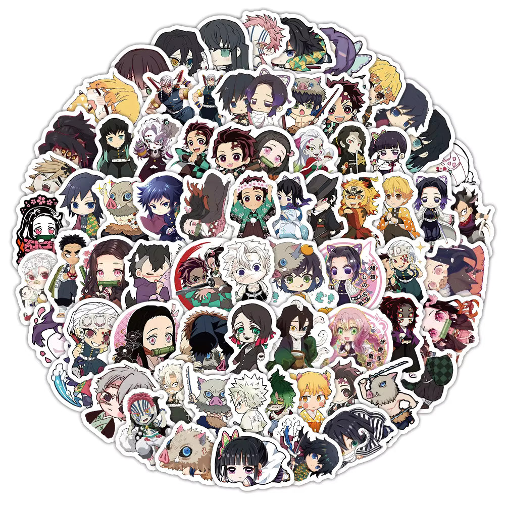 10/30/50pcs Cute Cartoon Demon Slayer Stickers Anime Kamado Nezuko Tanjiro Sticker DIY Notebook Helmet Phone Cool Decals Toy