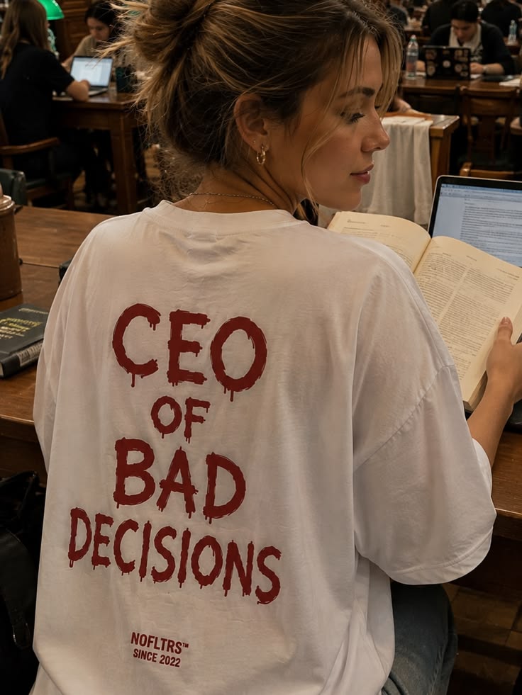 CEO OF BAD DECISIONS T-Shirt Oversized White