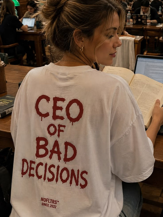 CEO OF BAD DECISIONS T-Shirt Oversized White