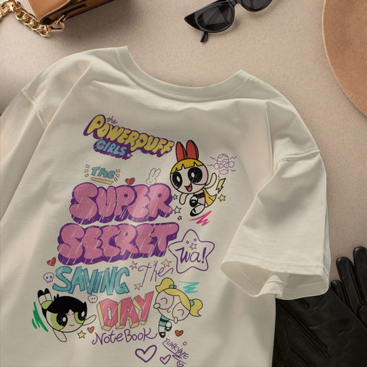 The Powerpuff Girls T-Shirt Oversized White Back 4