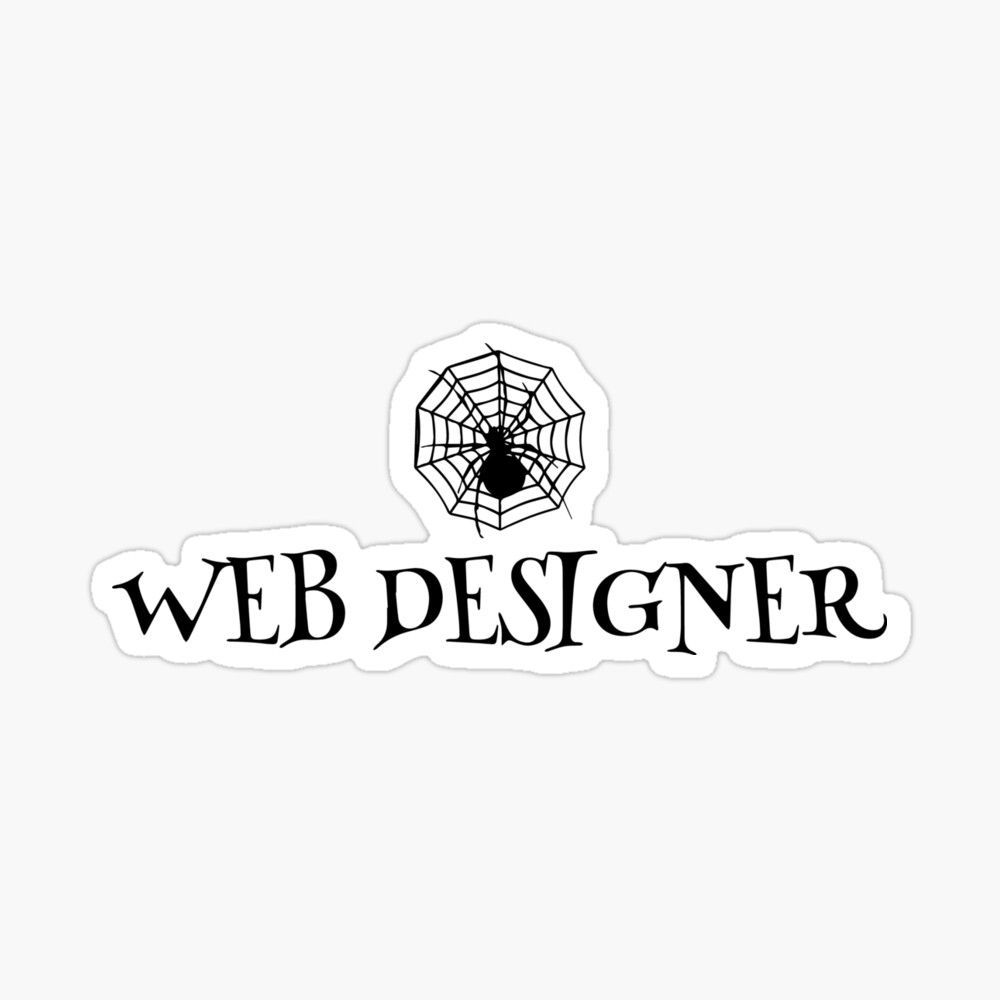 "Web Designer" Funny Spider Web Vinyl Sticker - Sarcastic Tech Joke Decal for Laptop, PC, Water Bottle & Desk - Humorous Gift for UX/UI Designers, Programmers & Web Developers