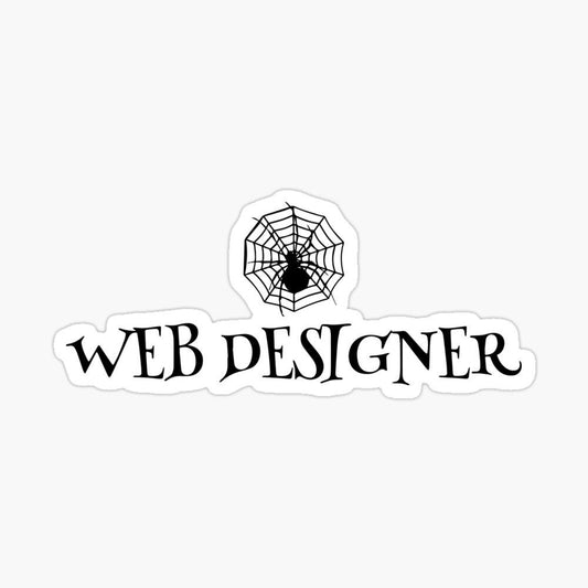 "Web Designer" Funny Spider Web Vinyl Sticker - Sarcastic Tech Joke Decal for Laptop, PC, Water Bottle & Desk - Humorous Gift for UX/UI Designers, Programmers & Web Developers