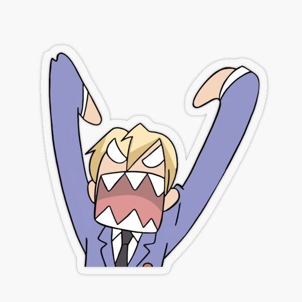 Ouran High School Host Club Tamaki Suoh Anime Sticker - Funny Chibi Face Vinyl Decal for Laptop, Water Bottle, Journal, and Phone Case