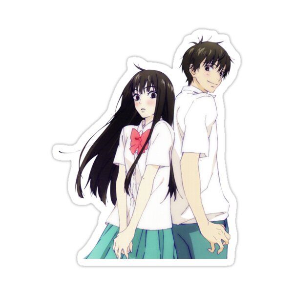 Kimi ni Todoke Sawako and Kazehaya Anime Sticker - Cute Romcom Couple Vinyl Decal for Laptop, Water Bottle, Journal, and Phone Case