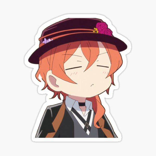 Bungo Stray Dogs Chuuya Nakahara Anime Sticker - Cute Smug Chibi Vinyl Decal for Laptop, Water Bottle, Journal, and Phone Case