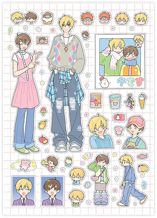 Cute Anime Characters Stickers Pack, Aesthetic School Boys and Casual Outfits Theme Stickers for Journaling, Scrapbooking, Water Bottles, Laptop, and Planner Decals