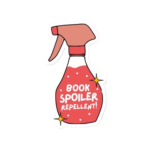 "Book Spoiler Repellent" Funny Vinyl Sticker - Cute Pink Spray Bottle Decal for Kindle, Laptop, Water Bottle & Journal - Whimsical Bookish Gift for Readers, Bookworms & Library Lovers