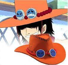 One Piece Ace Hat – Portgas D. Ace Cosplay Cowboy Hat with Smiley & Sad Face Badges, Orange Anime Costume Accessories for Fans and Halloween