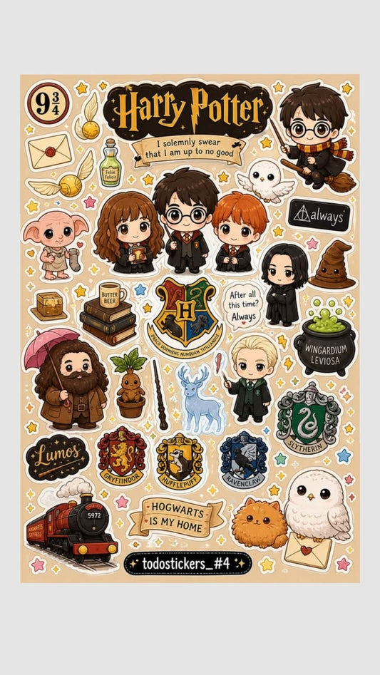 Harry Potter and Dental Aesthetic Stickers Pack, Waterproof Vinyl Decals for Laptop, Water Bottle, Journal, and Scrapbook 4