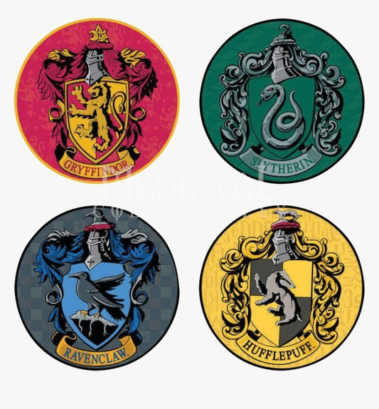 Harry Potter Hogwarts Houses Crests Stickers Set, Gryffindor Slytherin Ravenclaw Hufflepuff Waterproof Vinyl Decals for Laptop, Water Bottle, and Journal