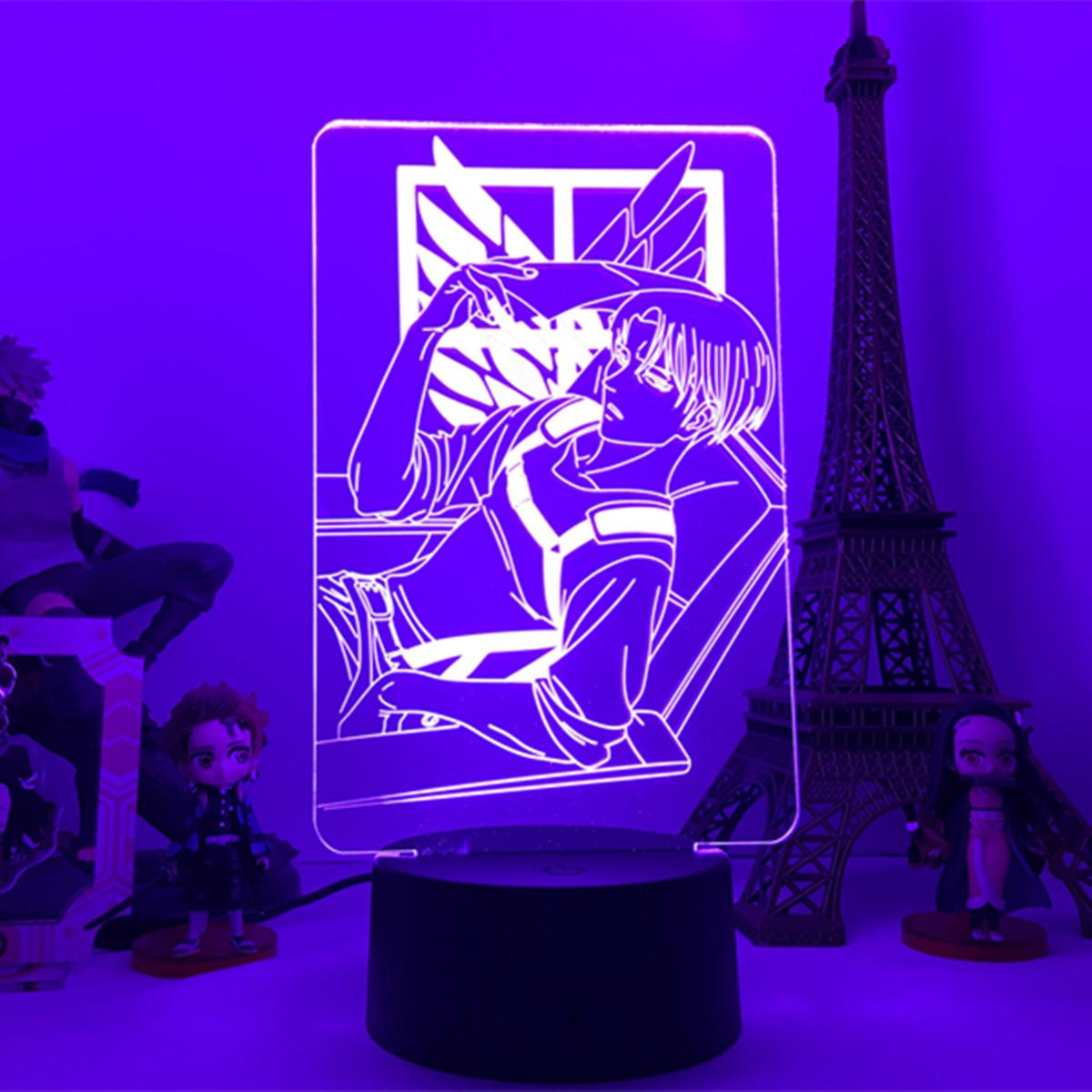3D Led Lamp Levi Ackerman Anime Attack On Titan for Home Room Decor Light Child Gift Captain Levi Ackerman LED Night Light