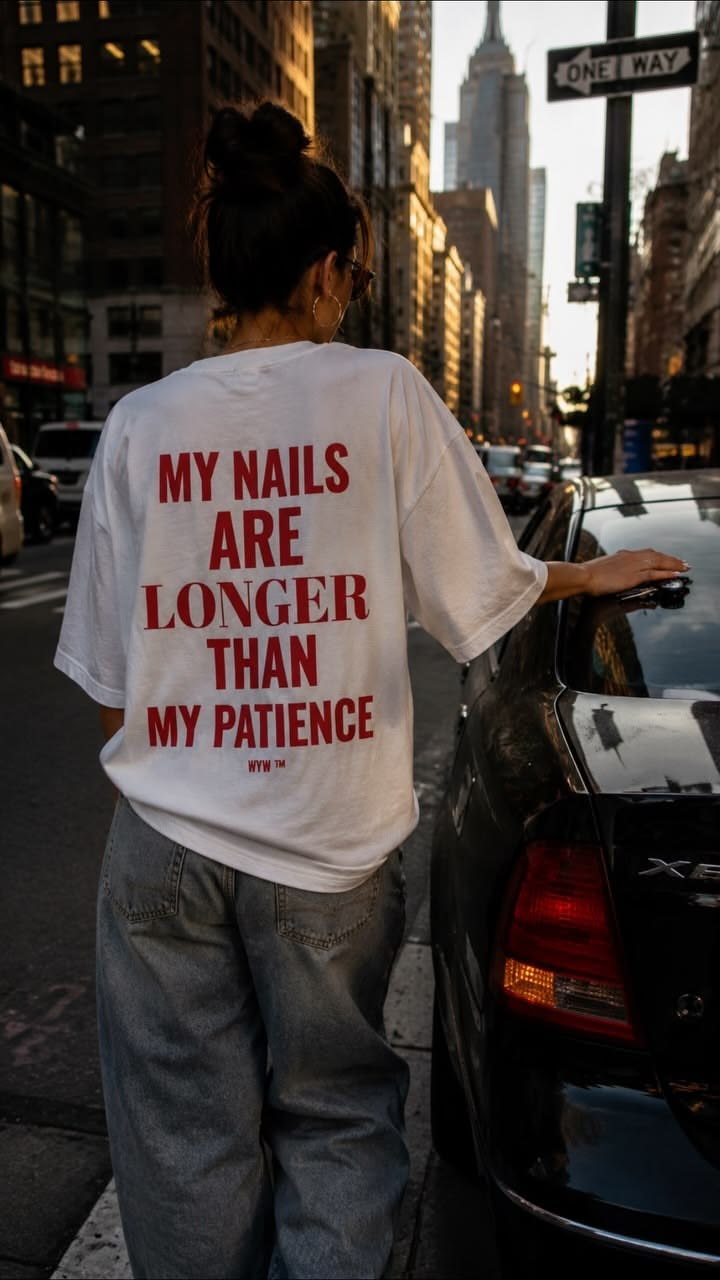 My Nails Are Longer Than My Patience T-Shirt Oversized White