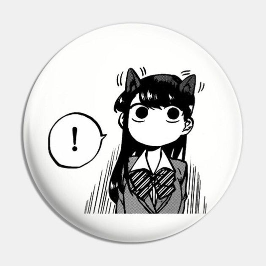 Komi Can't Communicate Anime Button Pin, Kawaii Cat Ears Komi-san Metal Badge Brooch for Backpack, Clothes, and Hat